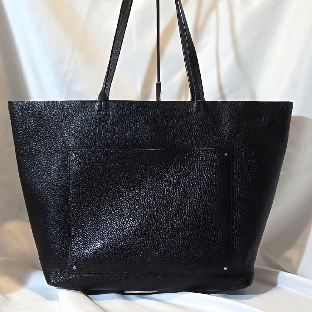 Spacious Rebecca Minkoff Black Faux Leather Tote Shoulder Bag